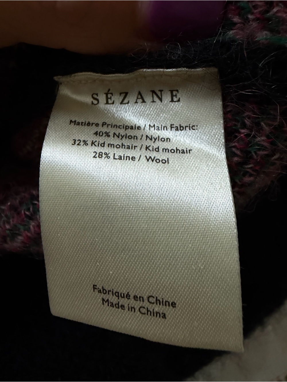 Sezane Black Sweater with Pink Floral Design - Picture 6 of 6
